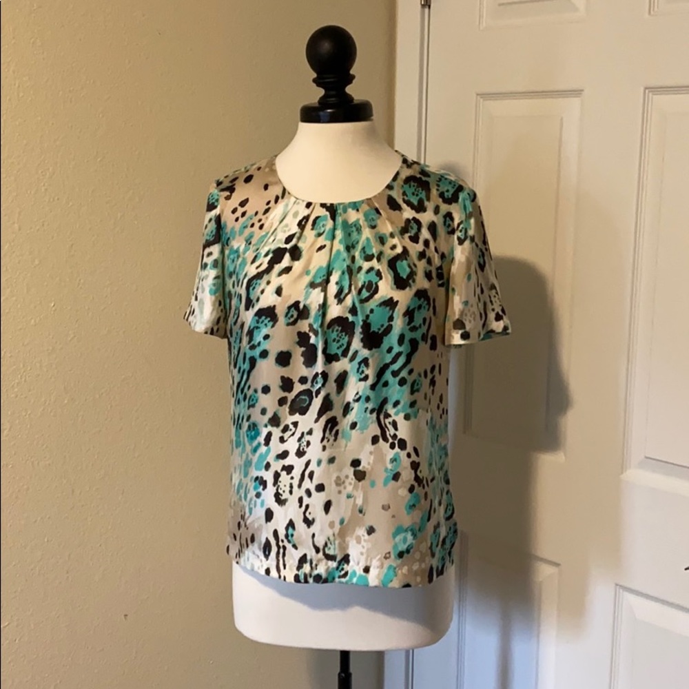 100% silk blouse, chick cheetah print